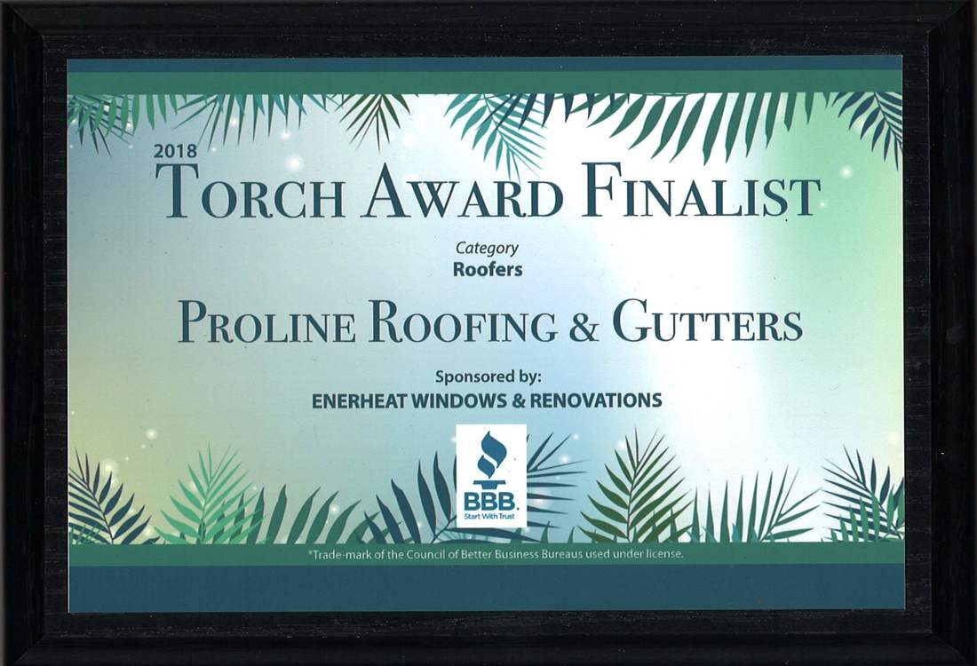 better business bureau BBB roofing company victoria proline torch award 2018